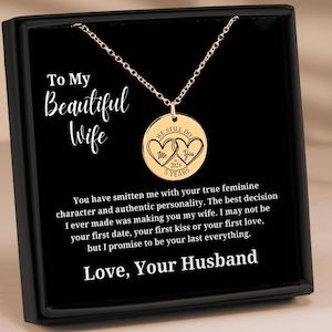Mi hai colpito - Regalo per il quinto anniversario, biglietto di auguri personalizzato con collana e moneta di matrimonio, regalo emotivo e sentimentale per la moglie