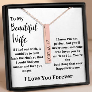 If I Had One Wish - aangepaste gegraveerde sieraden voor jubilea, sentimentele cadeaus voor vrouw, soulmate of stel, aangepaste belangrijke datum