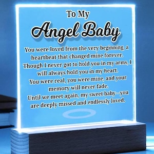 Angel Baby Memorial Gift, Miscarriage Acrylic Plaque for Mom, Infant Loss Keepsake, Sympathy Gift for Grieving Mother, Baby Remembrance
