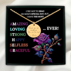 La migliore mamma di sempre / Collana con moneta con messaggio personalizzato, biglietto regalo per la mamma, regalo di apprezzamento