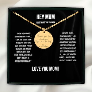 Auch wenn ich es nicht verdient habe | To Mom Custom Message Coin Halskette Nachricht Karte Geschenk
