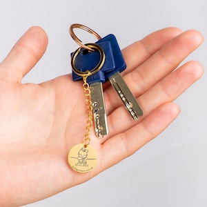 Gepersonaliseerde babygeboortegegevens sleutelhanger Vaderdagcadeau | Sentimenteel cadeau voor papa
