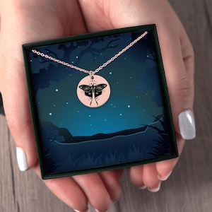Luna Moth Necklace. Moth Jewelry, Bug Jewelry, Intuition Jewelry Rose Gold, Gold Or Silver Finish