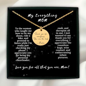 Meine Alles Mama | To Mutter Benutzerdefinierte Nachricht Münze Halskette Nachricht Karte Geschenk Mutter