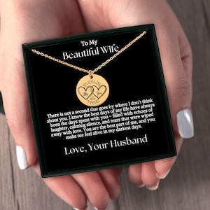 Not A Second Goes By - 5-jähriges Jubiläumsgeschenk, personalisierte Ehe Münze Halskette Schmuck Nachricht Karte emotionales Sentimental Geschenk für Frau