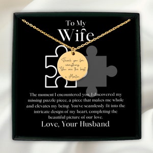 Ma pièce du puzzle manquante à ma femme message personnalisé collier pièce de monnaie carte message bijoux cadeau