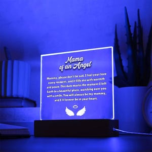 Mama Of An Angel Lost Baby Memorial Message Plaque, Gift For Miscarriage Loss, Mother’s Day Memorial Gift