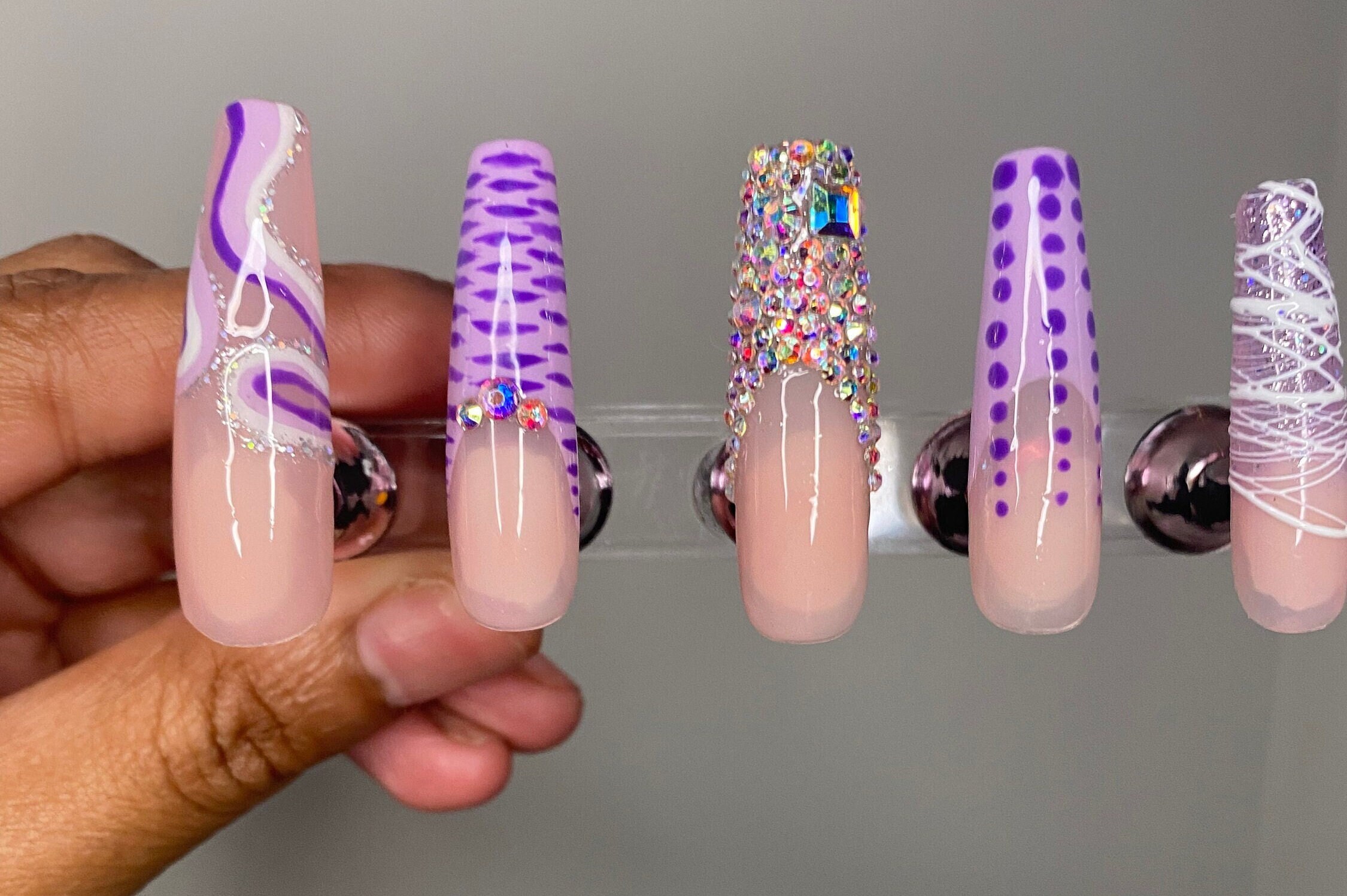 Purple Nails - Etsy