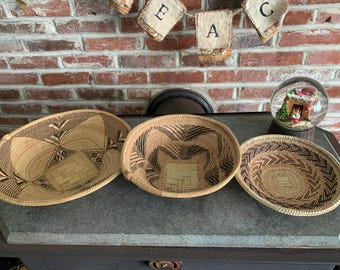 Woven Tonga baskets from Zimbabwe.
