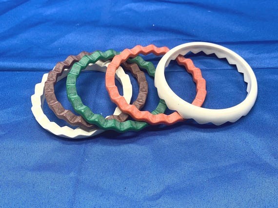 Puzzle bracelet, set of five zig zag bangles. - image 1