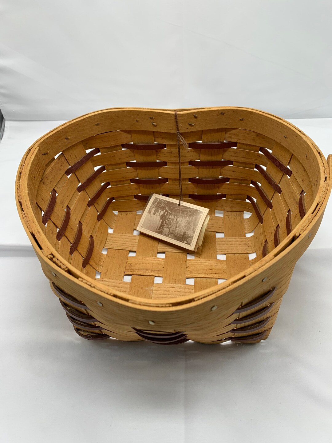 Heart Shaped Peterboro Basket With Tag. Etsy