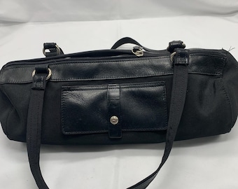 A vintage Aigner, canvas and leather handbag.