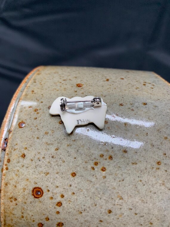 A tiny multicolored sheep pin in ceramic. - image 7