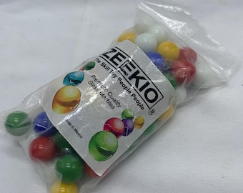 Assorted colored glass marbles, set of 60.
