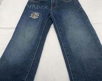 A pair of kids Star Wars blue jeans.