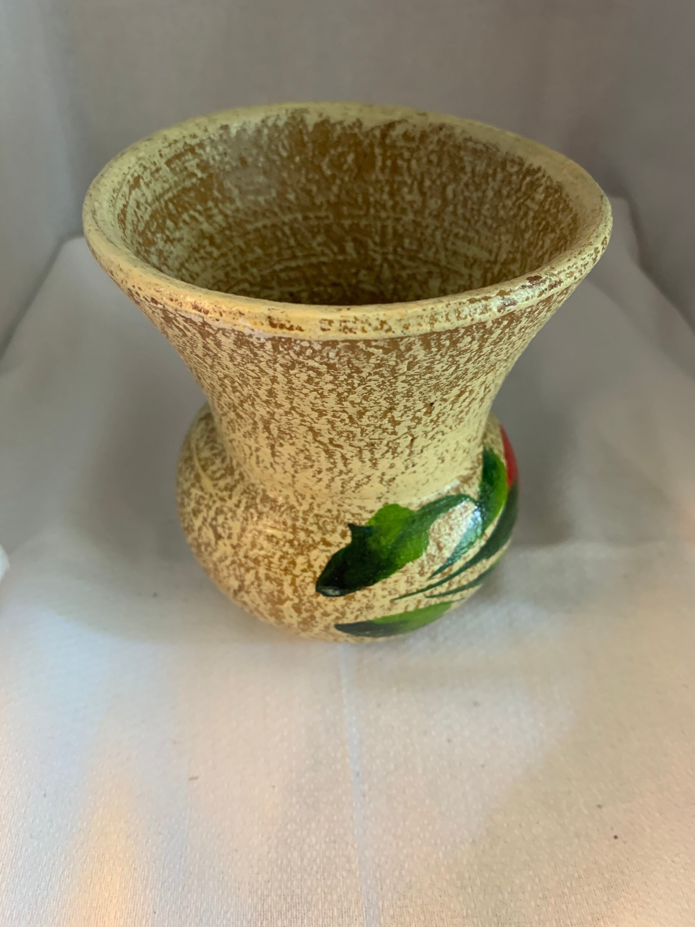 Small Flowered Vase/pot, From Mexico; Marked “mex”, Possibly a