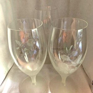 Vintage water goblets in a set of three by Avon.