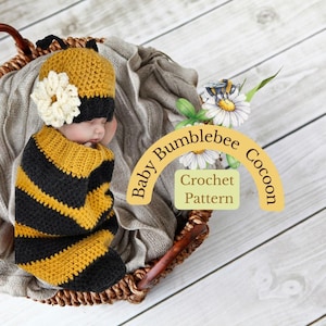 Bumble Bee Crochet Baby Cocoon Pattern/ PDF download