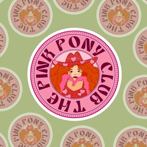 Chappell Roan "The Pink Pony Club Patch" ronde vinylsticker