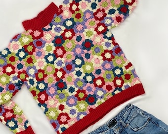 Fanciful Flower Sweater Knitting Pattern Etsy