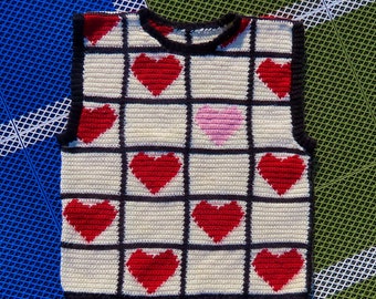 Checkered Valentine Crochet Vest | PATTERN