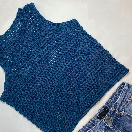 Men's Crochet PDF Pattern Pinstripe and Brick Mesh Tank Etsy