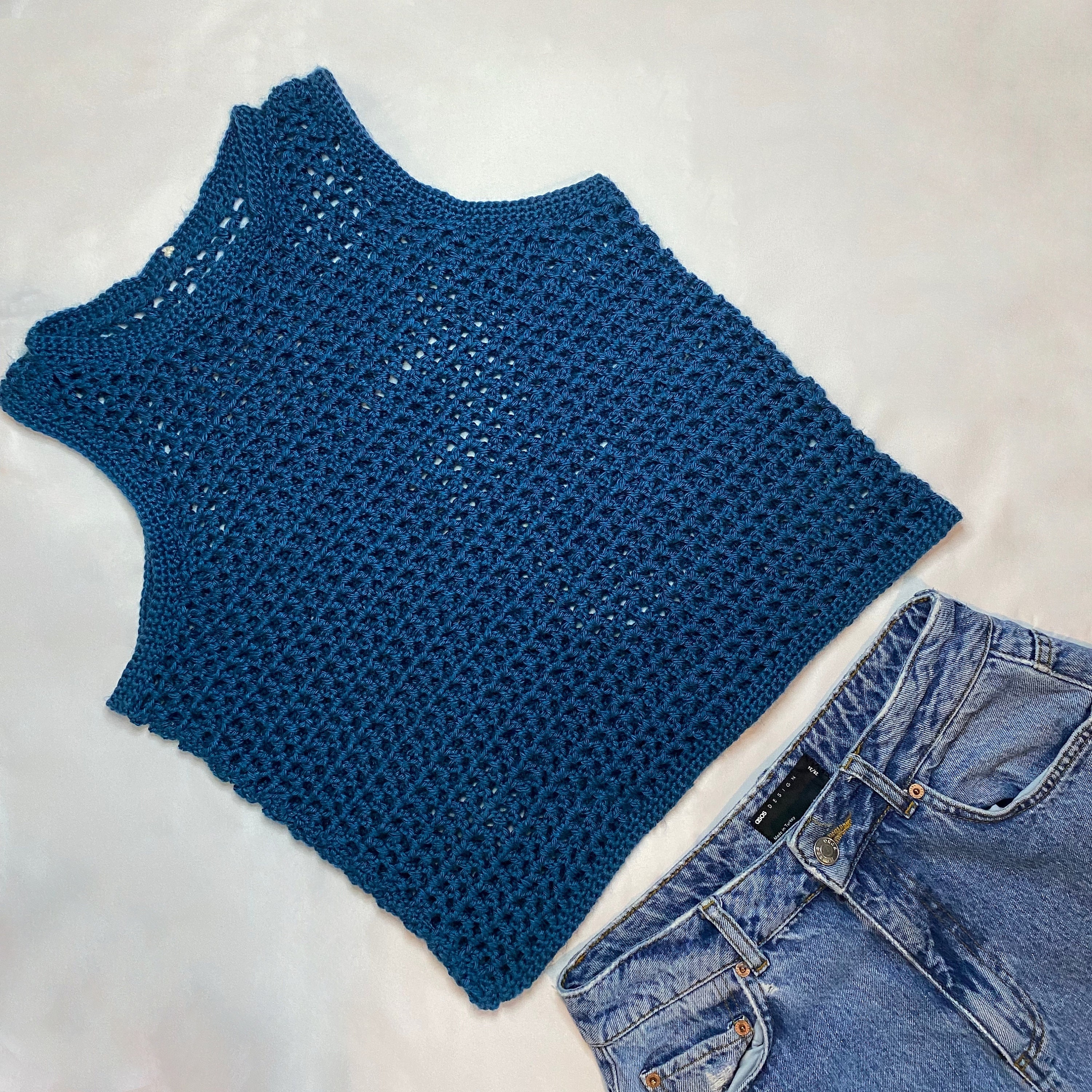 トップス Vintage black crochet mesh tank top Honeycomb Mesh Crochet Top Pattern - A Crocheted Simplicity