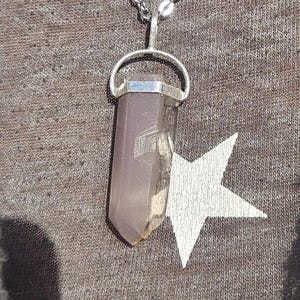Lithium Quartz and Sterling Silver Pendant, Includes 20 Inch Stainless Steel Chain Necklace with Lobster Clasps