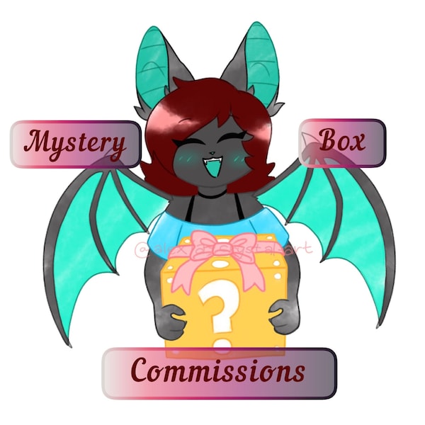 Furry Mystery Box Traditional Art Commissions! (Custom Traditional/Craft/Badge/Digital Art Character/OC/Fursona/Anthro/Feral/Hybrid)