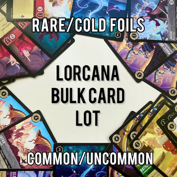 Disney's Lorcana TCG Mixed Set Bulk Card Lot - Pack of 20/50/100/150/200/300/500/800 for Floodborn, Inklands, and The First Chapter