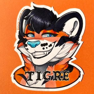 Custom Traditional Art Fursona/Furry/Anthro/Feral/OC Fursuit/Convention Badge