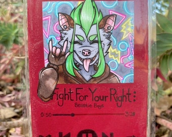 Von Feinschmeckern inspirierter benutzerdefinierter traditioneller Kunstliedspieler Fursona / Furry / Fursuit / Anthro / Feral /OC / Convention Badge