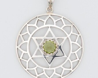 Sacred Geometry Mandela Pendent, Handcrafted Jewelry, Faceted Cut,Inverted Setting
