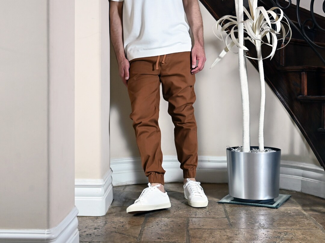 Mens Chino Jogger Pants Soft and Stretch Etsy