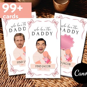 Who Has The Baby Daddy, Editable Baby Shower Game Scratch-Off Cards, Celebrity Printable Scratch Off, Baby Daddy Scratch Off Game
