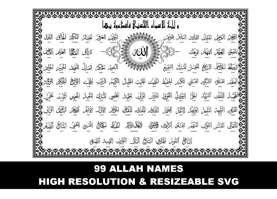 Allah Names Vector Hd Images, 99 Name Of Allah Al Alim Vector With Meaning,  Al Alim, 99 Names Of Allah, Allah PNG Image For Free Download