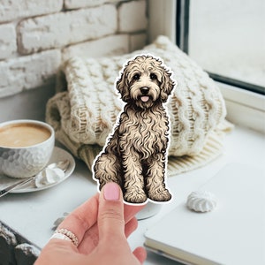 Labradoodle Sticker, Golden Doodle Sticker Decals, Vintage Sticker, Laptop Sticker, Water Bottle Stickers