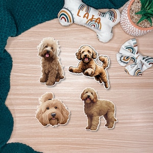Doodle Dog Sticker Set, Labradoodle Golden Doodle Sticker Decal, Laptop Sticker, Doodle Mom, Waterproof Stickers