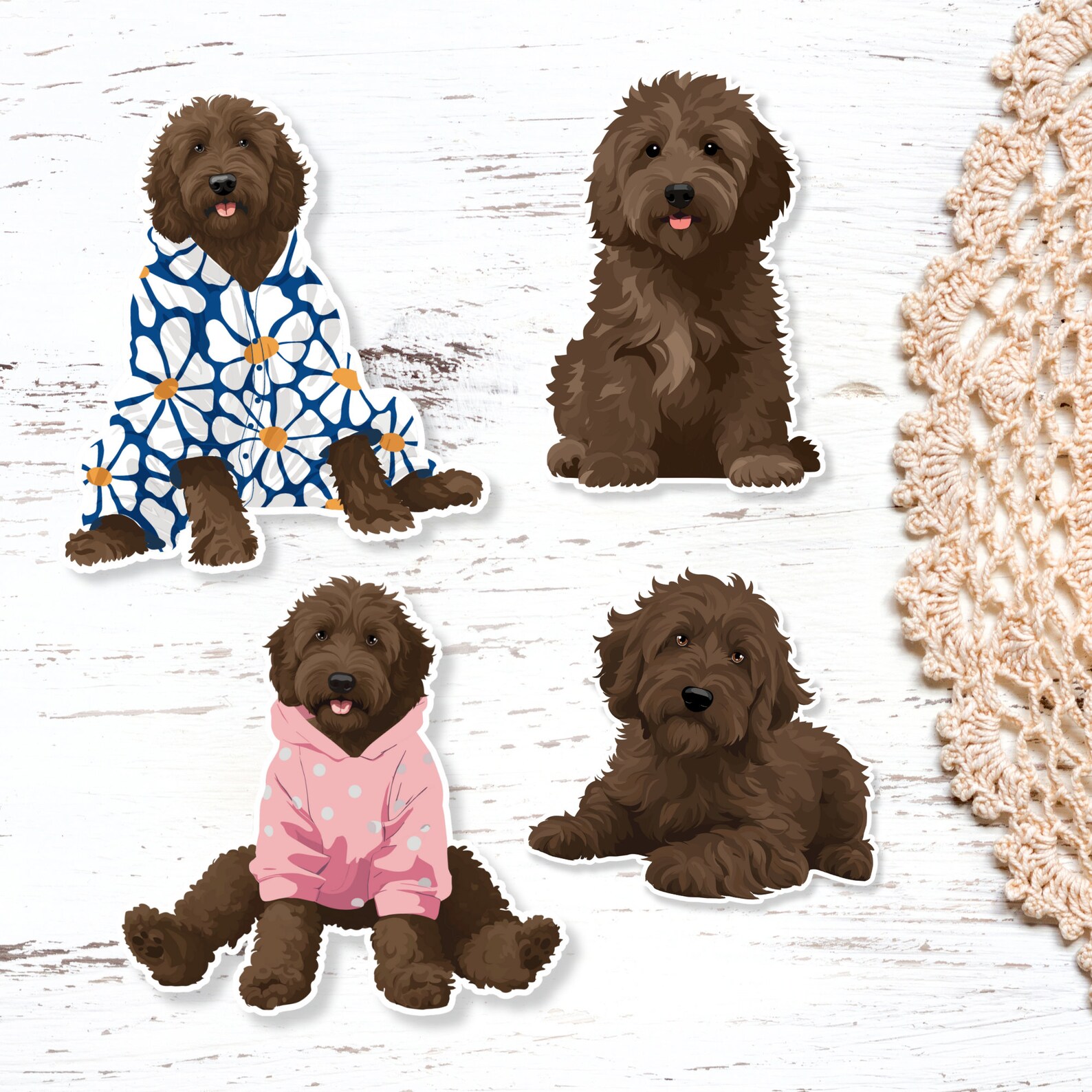 Labradoodle Sticker, Golden Doodle Sticker Decals, Doodle Sticker Set ...