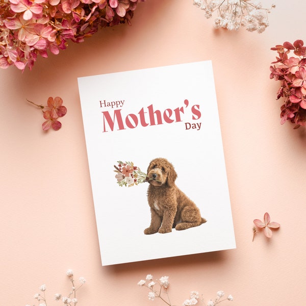 Golden Doodle Cards for Dog Lover, Mother’s Day Card from dog