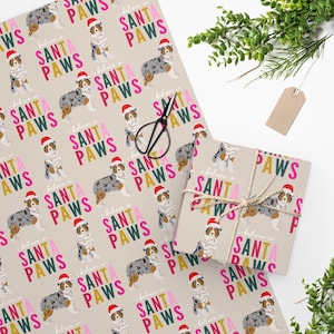 Holiday Australian Shepherd Dog Christmas Gift Wrap, Christmas Gift for Dog Lovers, Dog Mom Gifts afbeelding 1