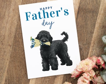 Golden Doodle Cards for Dog Lover, Father’s Day Card from dog, Dog Dad Gifts, Black Labradoodle Sticker