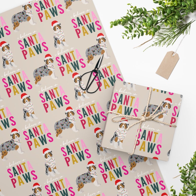 Holiday Australian Shepherd Dog Christmas Gift Wrap, Christmas Gift for Dog Lovers, Dog Mom Gifts afbeelding 5