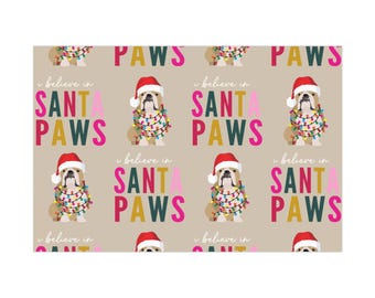 Christmas English Bulldog Gift Wrap Papers, Holiday Gift Wrapping Decor, Festive Bulldog Christmas Graphics, Xmas Bulldog Wrapping Paper,