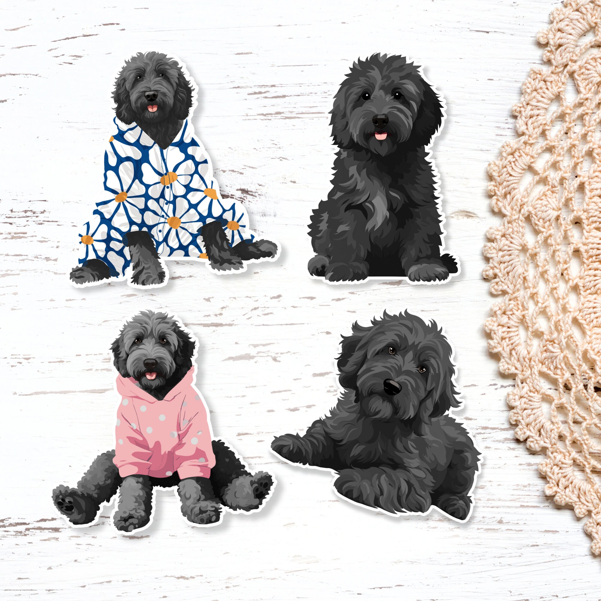 Labradoodle Sticker, Golden Doodle Sticker Decals, Doodle Sticker Set ...