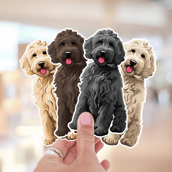 Labradoodle Sticker, Golden Doodle Sticker Decals