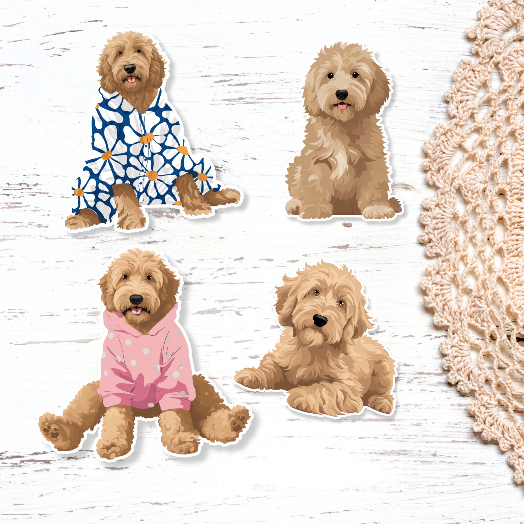 Labradoodle Sticker, Golden Doodle Sticker Decals, Doodle Sticker Set ...