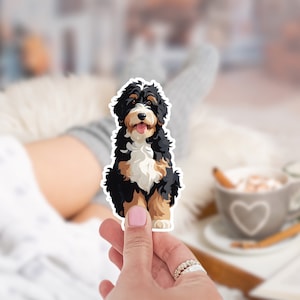 Bernedoodle Sticker, Waterproof Dog Sticker, Doodle mom Gifts