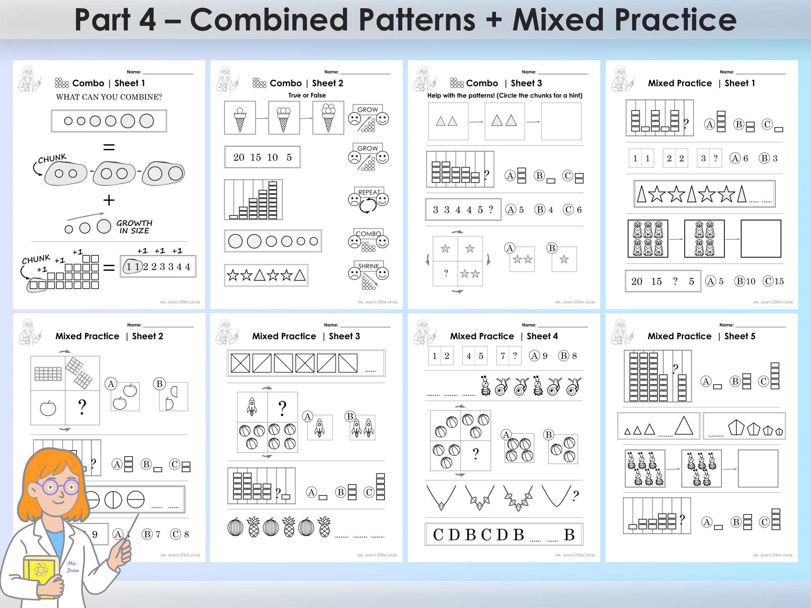 1st Grade Logic Puzzles | Cogat Style Pattern Practice Worksheets for ...