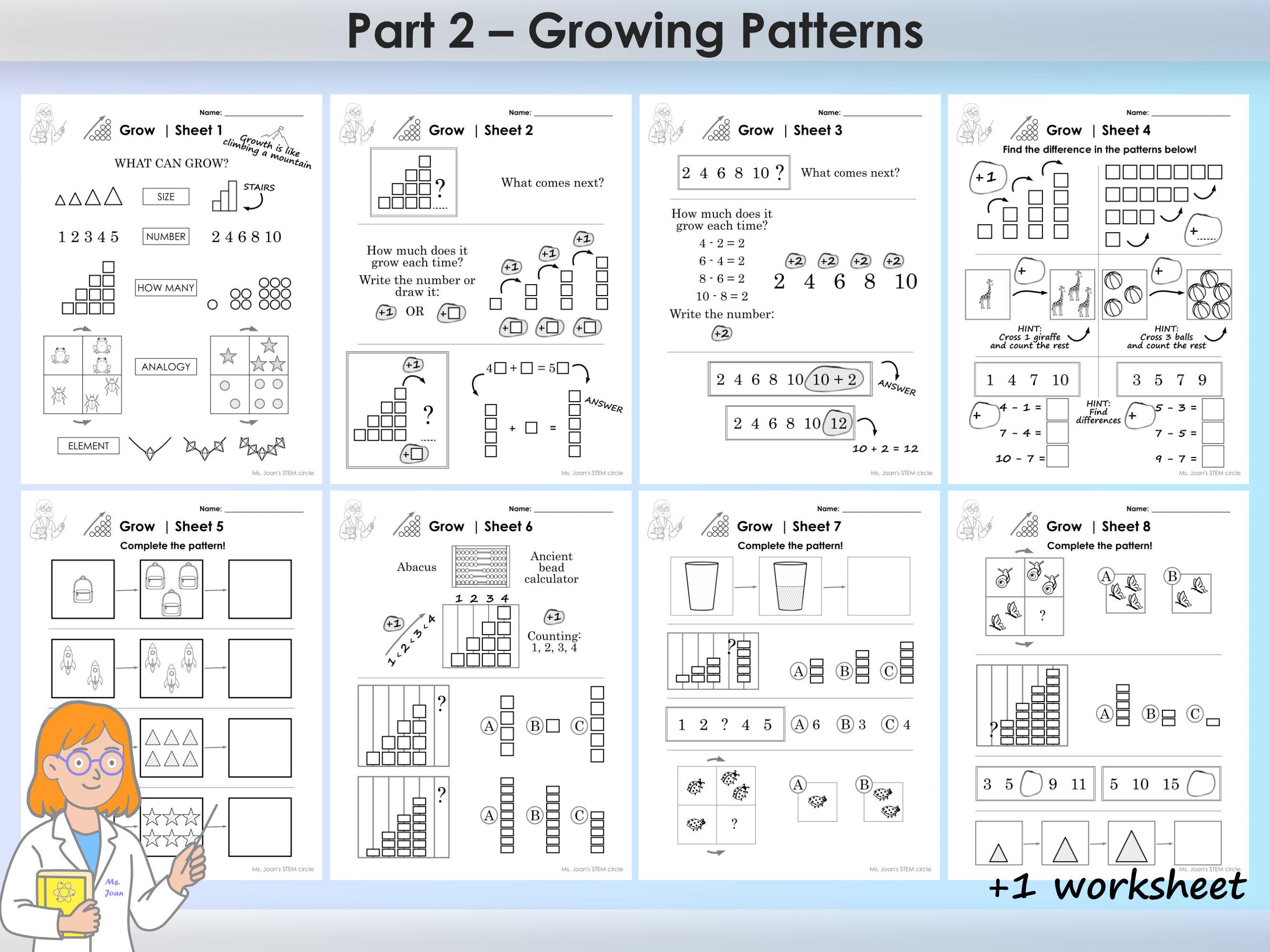 1st Grade Logic Puzzles | Cogat Style Pattern Practice Worksheets for ...